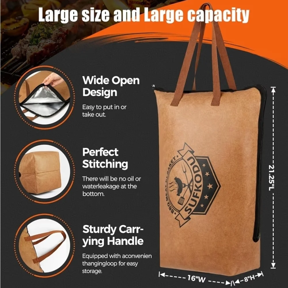 Brown Insulated Tote Bag